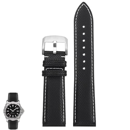 yeziu Uhrenarmband für das Breitling Avenger Night Mission B01 Chronographenarmband(Blacks white) von yeziu