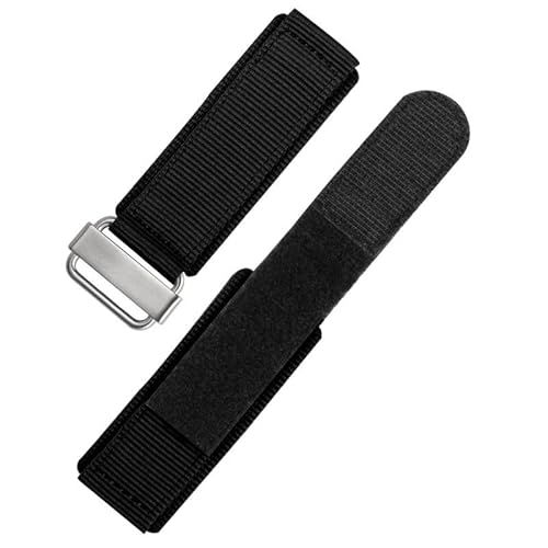 yeziu Universal-Uhrenarmband aus Nylon für atmungsaktives Luminox-Canvas-Uhrenarmband mit Schnellverschluss-Klettverschluss(Steel black,18mm) von yeziu