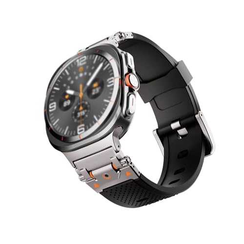 yeziu Weiches Gummi-Uhrenarmband für Galaxy Watch Ultra 47 mm, Quick Fit No Gaps-Uhrenarmband für Samsung Watch 7 Ultra Sports Bracelet(Titanium black) von yeziu