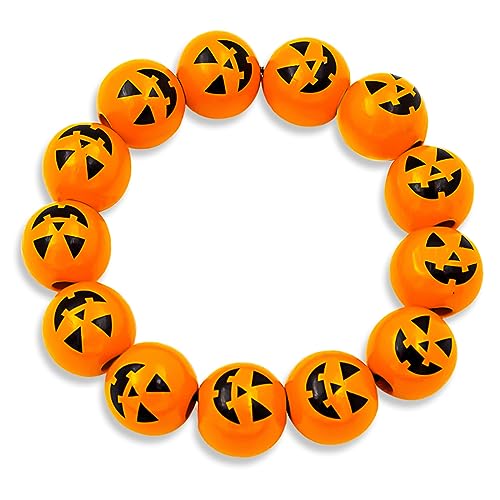 yfstyle 2023 Spinnenkürbis-Halloween-Armband für Damen und Herren, verstellbares Holzperlen-Armband für Halloween, Festival, Party, Schmuck, Geschenke, Einheitsgröße, Acryl, Nein von yfstyle