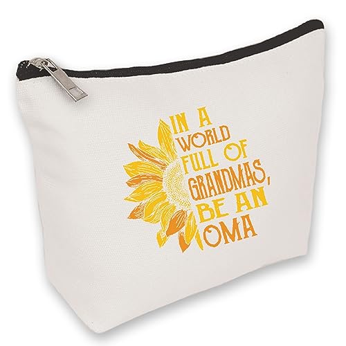 yhslmh Make-up-Tasche mit Sonnenblumen-Motiv, Kosmetiktasche, Geschenke für Oma, Frauen, Reise-Make-up-Tasche, große Kapazität, Reißverschluss, Kulturbeutel, Organizer, Tasche für Weihnachten, von yhslmh