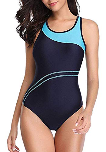 yilisha Damen Athletic One Piece Badeanzüge Boyleg Badeanzug Sport Badeanzüge für Teenager mit Shorts Bademode - - 38-40 von yilisha