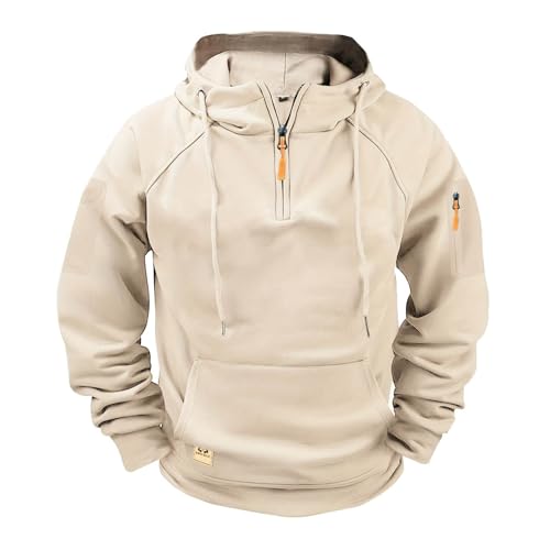 Kapuzenpullover für Herren Classic Einfarbiges Sweatshirt Leicht Soft Langarmpullover Übergangsjacke für Outdoor und Freizeit Herbst Winter Kapuzenshirt Hip Hop Streetwear Hoody mit Tasche und Kordel von yiouyisheng