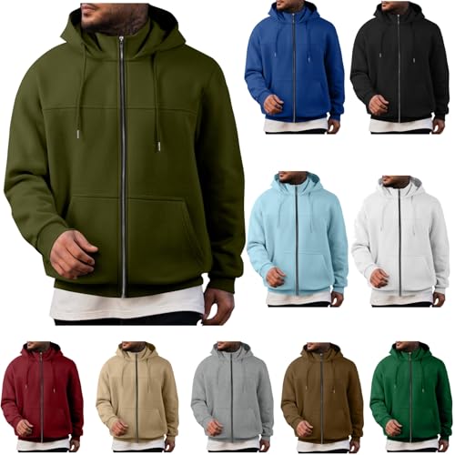 Softshelljacke für Herren Leicht Bequeme Winterjacke Business Casual Fleecejacke Dünne Einfarbig Sweatjacke Modische Freizeit Fahrradjacke Klassische Vintage Trainingsjacke Wärme Trachtenjacke von yiouyisheng