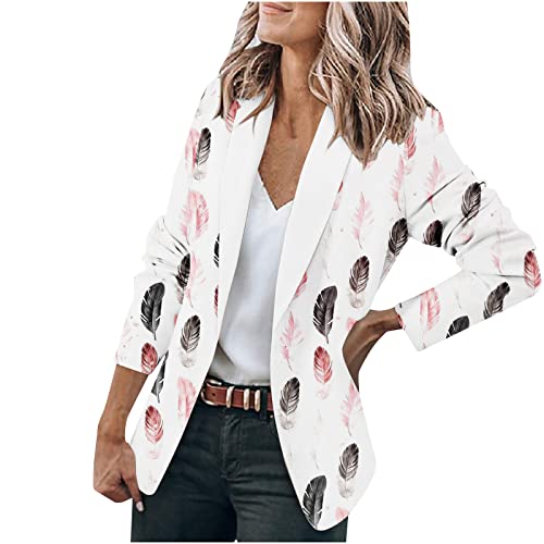 yiouyisheng Blazer Damen Elegant Sportlich Cardigan Lang Damen Bunte Mode Casual Blazer Sommer Frühling Herbst Freizeit Business Jacke Anzugjacke Oberbekleidung von yiouyisheng