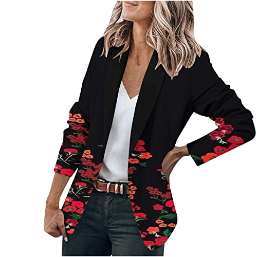 yiouyisheng Blazer Damen Elegant Sportlich Cardigan Lang Damen Bunte Mode Casual Blazer Sommer Frühling Herbst Freizeit Business Jacke Anzugjacke Oberbekleidung von yiouyisheng