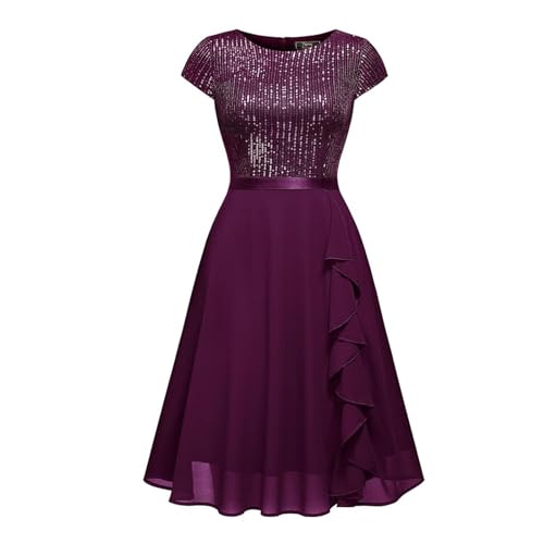 yiouyisheng Pailletten Kleid Damen Glitzer Kleid Partykleider Damen Festliche Kleider Mädchen Lange Abendkleider Ballkleid Damen Lang von yiouyisheng