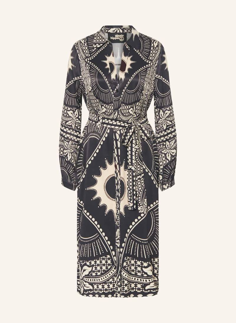 Yippie Hippie Hemdblusenkleid Aus Satin schwarz von yippie hippie