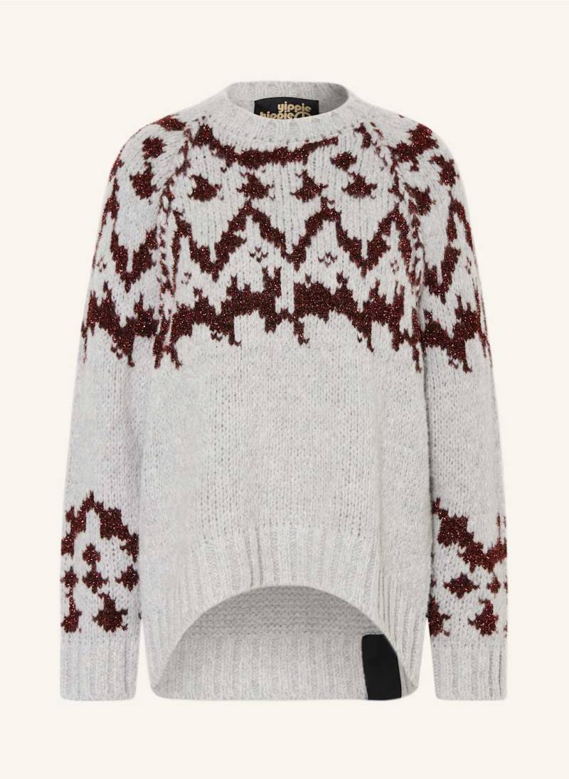 Yippie Hippie Pullover Mit Glitzergarn grau von yippie hippie
