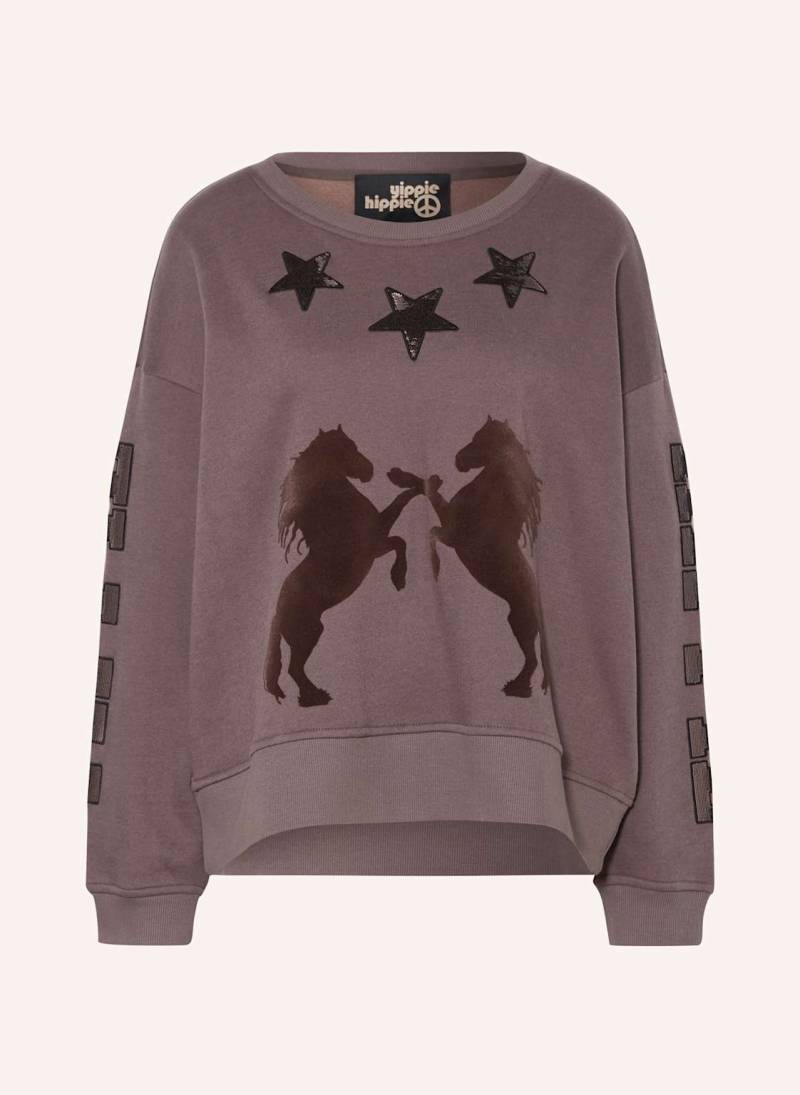 Yippie Hippie Sweatshirt Mit Pailletten grau von yippie hippie