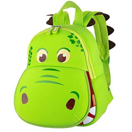 (Hippo Green(3-9 Years)) - YISIBO 3D Cartoon Kids Backpack,Waterproof Cute Toddler Backpack (Variations) von yisibo