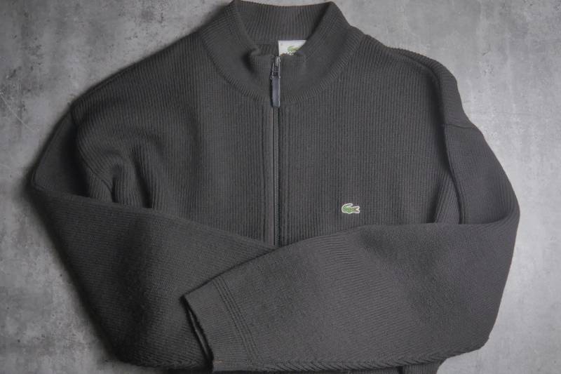 Vintage Lacoste Full-Zip Pullover | Dunkelgraue Strickjacke Klassisch 90Er Jahre Preppy Herrengröße 8 | xxl Vintage Lacoste Full-Zip Pullover | Dunkelgraue Strickjacke Klassisch 90Er Jahre Preppy Herrengröße 8 | xxl von ylifeidk