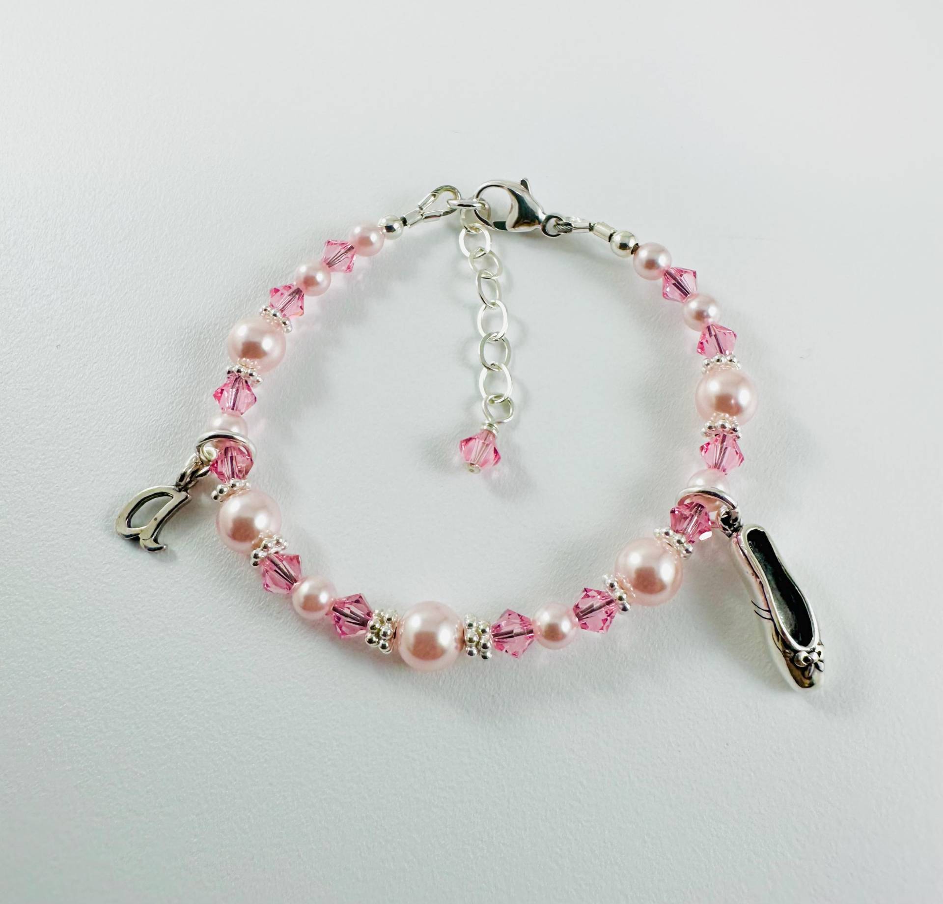 Armband Aus 925Er Silber, Ballerina Rosa Perle Slipper, Recital Armband, Spitzenschuh Ballett von ymcjewelry
