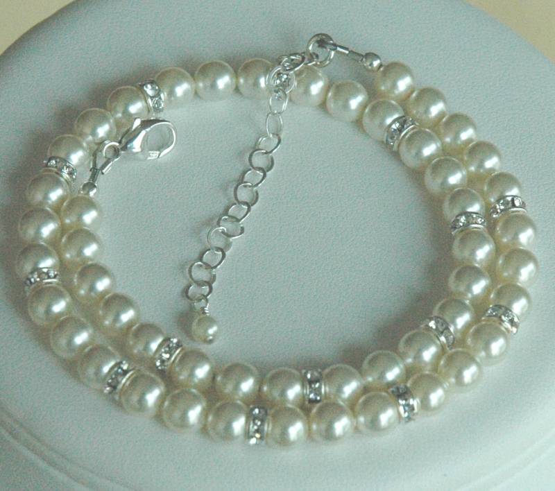 Baby-Mädchen Kinder Perle Und Rondelle Halskette, Blumen-Mädchen Perlen-Halskette, Taufe Erstkommunion Konfirmation Perlen-Halskette von ymcjewelry