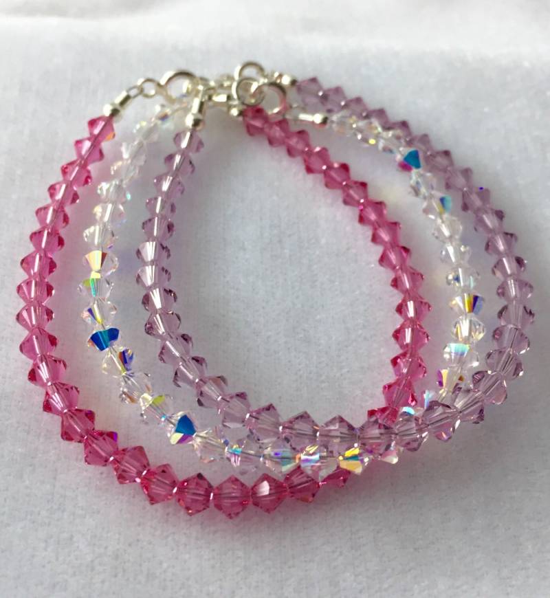 Birthstone Mädchen Kristall Armband, Blumen Armband, Stapeln Armbänder, Perlen Bester Freund Geschenk von ymcjewelry