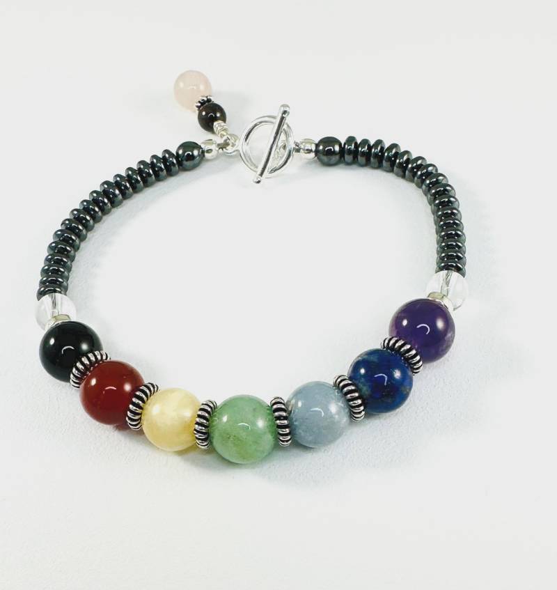 Edelstein Chakra Armband, Armband Für Frauen, Sieben Armband, 7 Kristallheilung Perlen Schmuck, Angst von ymcjewelry