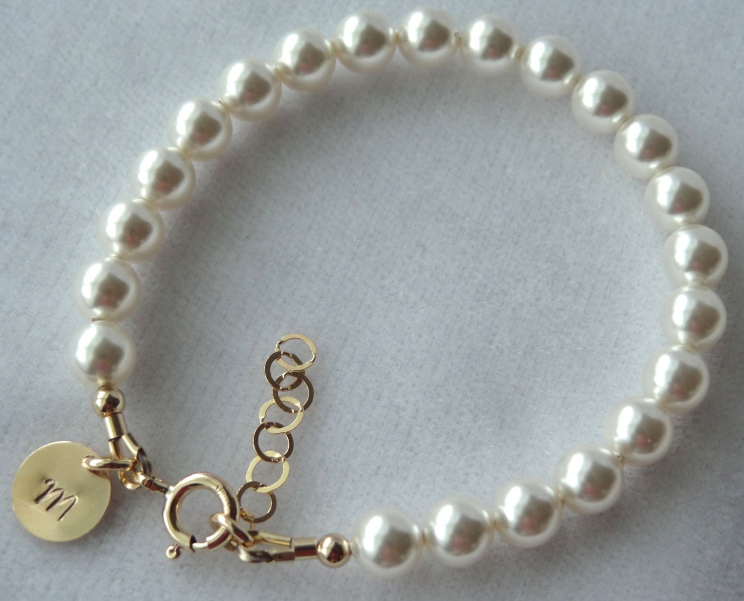 Gold Erste Perle Taufe Armband Blumenmädchen Armband, Kommunion, Konfirmation, Kreuz von ymcjewelry