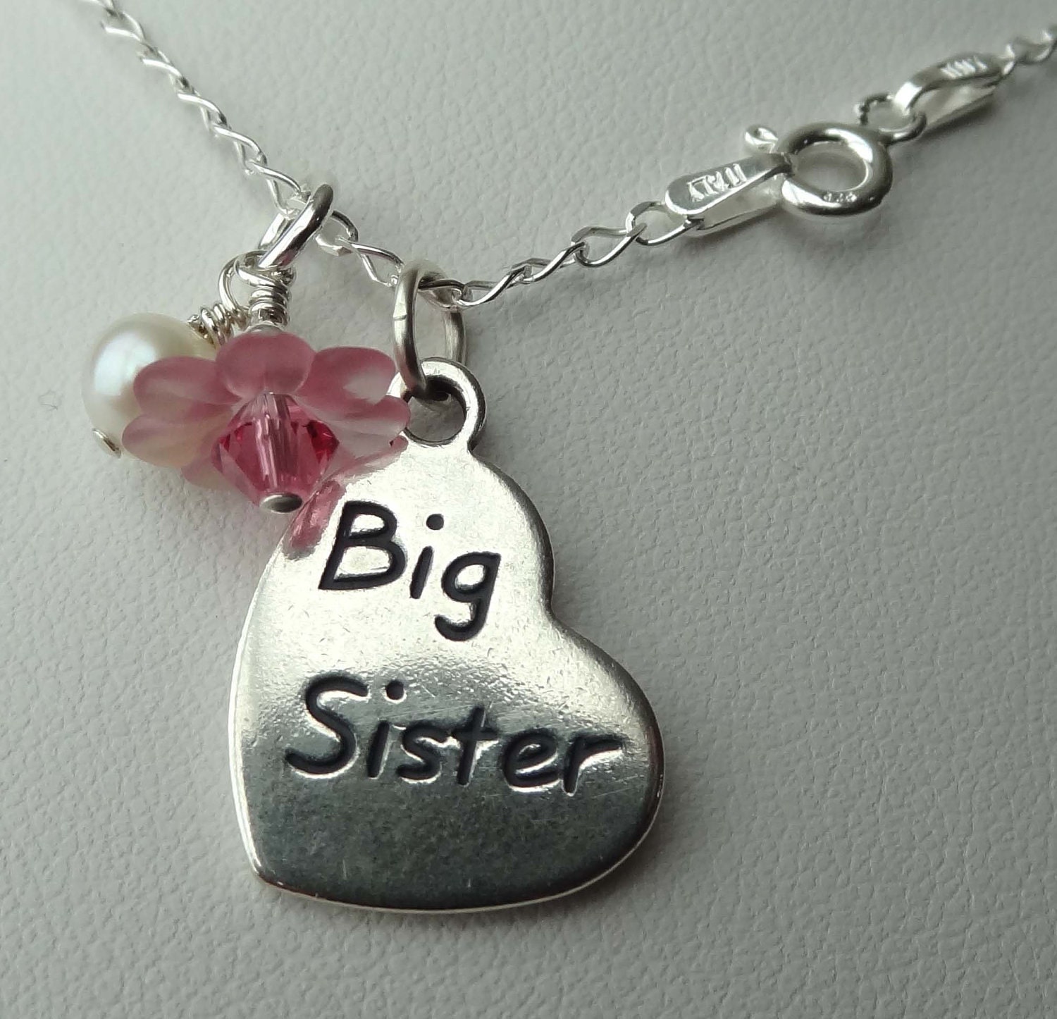 Große Schwester Kleine Halskette, Große Sis Lil Schmuck, Halskette von ymcjewelry