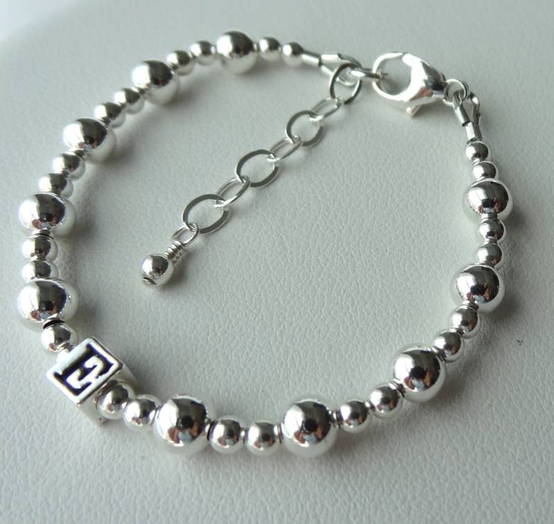 Junge - Mädchen Personalisierte Kinder Erste Taufe Armband, Baby Junge Armband, Silber Kreuz Armband, Taufe Armband von ymcjewelry