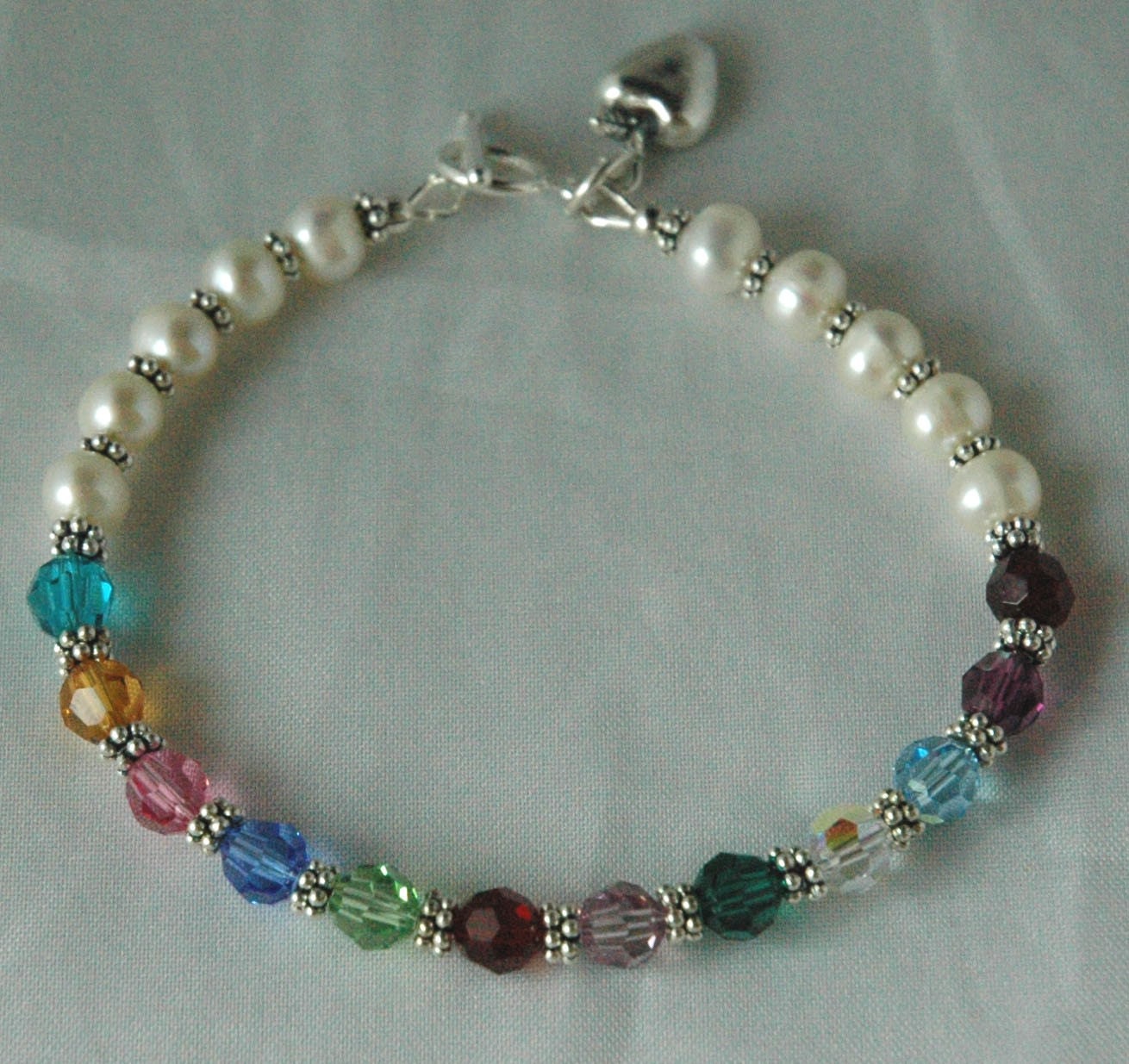 Personalisierte Mütter Birthstone Armband, Silber Perle Lehrer Armband, Lieferung Krankenschwester Armband, Familie Armband von ymcjewelry