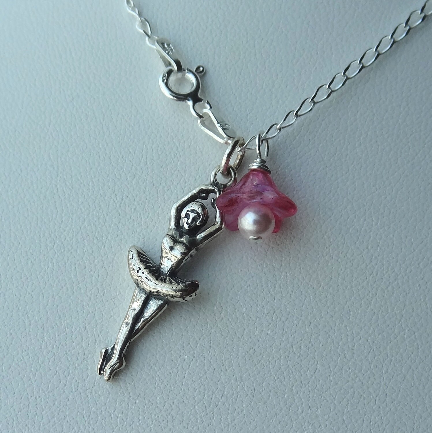 Prima Ballerina Ballett Rosa Blume Halskette, Recital Tänzerin Geschenk Schmuck von ymcjewelry