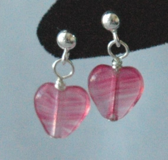 Rose Herz Sterling Silber Ohrstecker, Valentinstag Ohrringe, Kristall Kleine Rosa Ohrringe Rose Herz Sterling Silber Ohrstecker, Valentinstag Ohrringe, Kristall Kleine Rosa Ohrringe von ymcjewelry