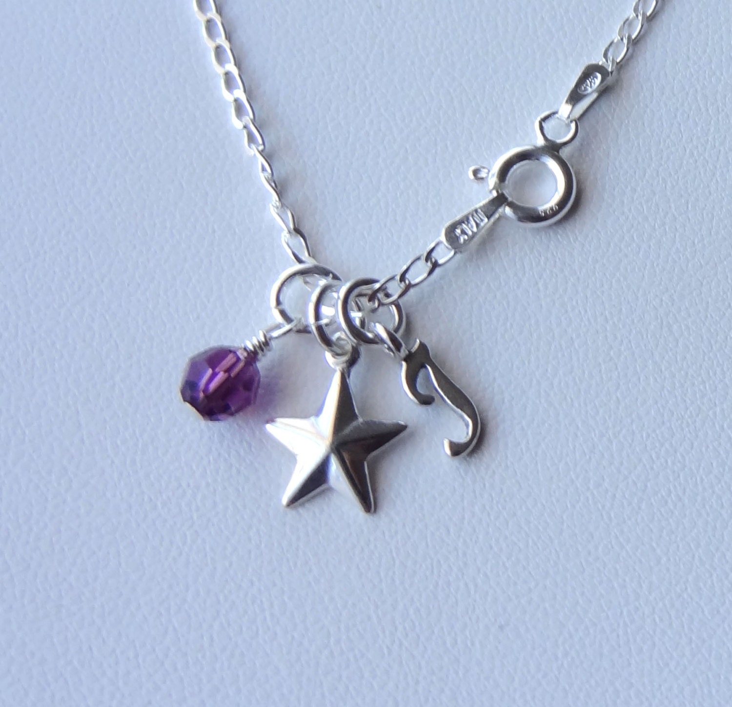 Sterling Silber Personalisierte Stern Halskette, Birthstone Erste Brautjungfer Geschenk, Neue Mutter Mutter, Blumenmädchen von ymcjewelry