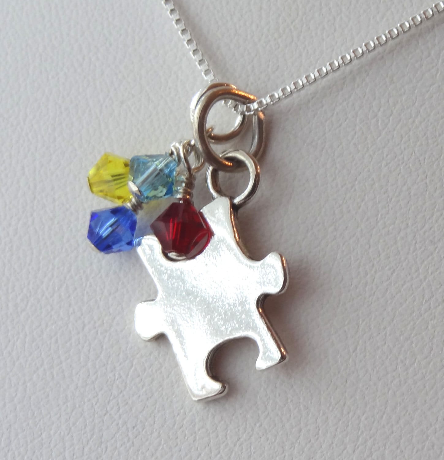Sterling Silber Puzzle Stück Halskette, Schmuck, Autismus Bewusstsein, Perzonalized Halskette von ymcjewelry