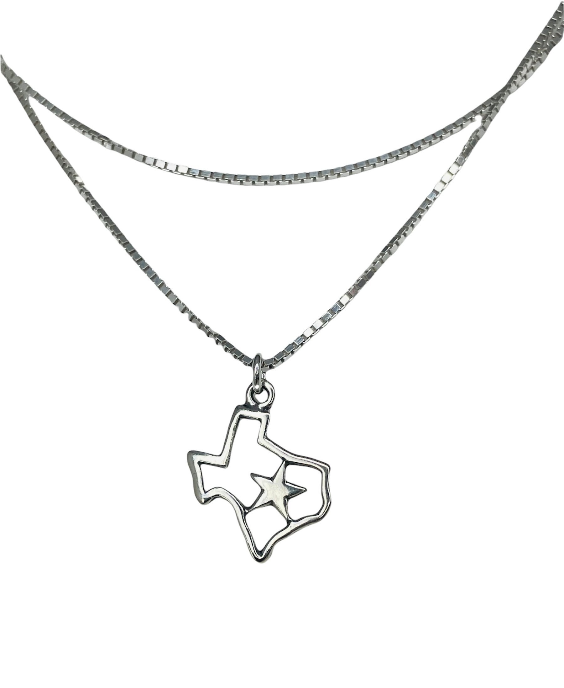 Texas Halskette, Lone Star Karte von ymcjewelry