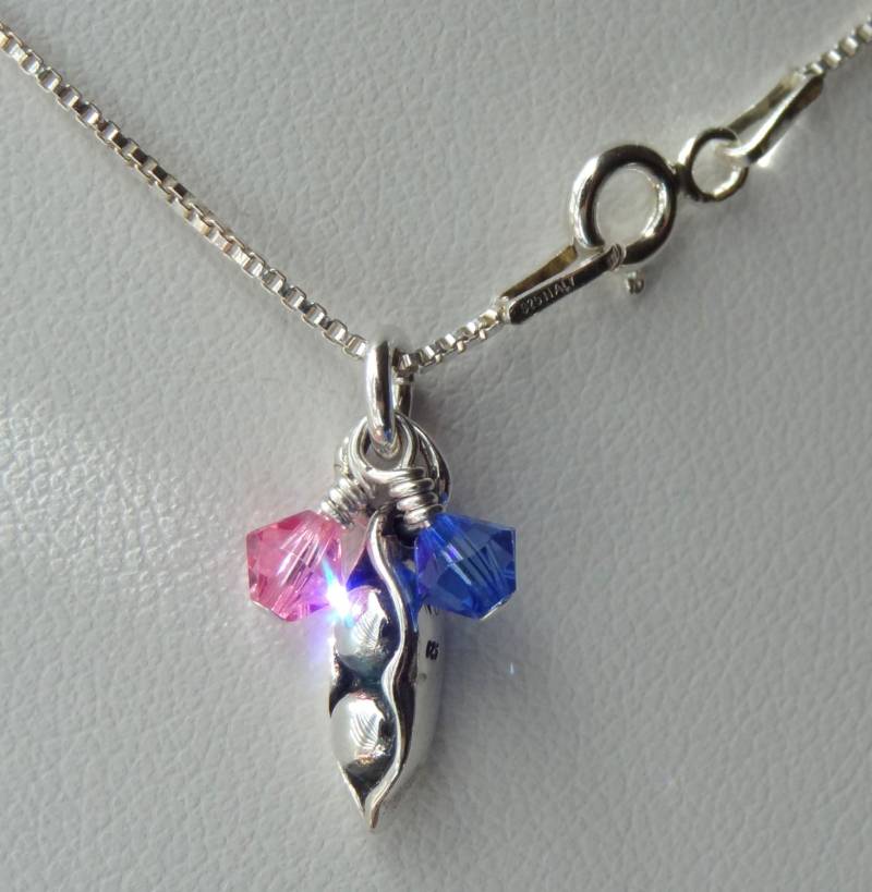 Zwei Erbsen in Einer Pod Anhänger Halskette, Neue Mutter Geschenk, Neue Baby Zwillinge Halskette von ymcjewelry