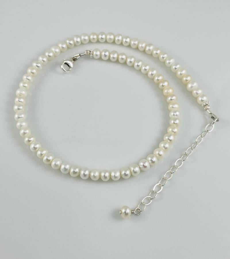 sterling Silber Baby Girl Süßwasser-Perlenhalskette, Mädchen Erste Perlen, Taufe Perlenkette, Blumen Mädchen Perlenkette, Echte Perlenkette von ymcjewelry