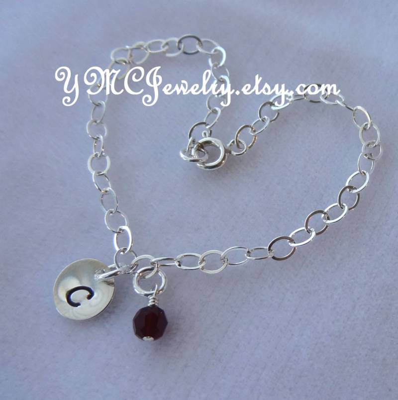 sterling Silber Erste Birthstone Kinder Armband, Blumen Mädchen Armband, Erste Kommunion Taufe Armband, Birthstone Armband von ymcjewelry