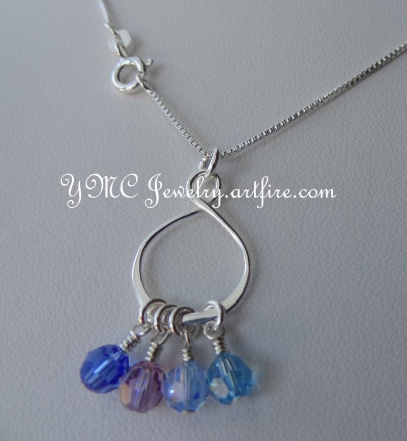 sterling Silber Infinity Birthstone Halskette, Familie Oma, Nana von ymcjewelry