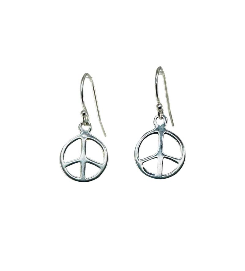 sterling Silber Peace Zeichen Ohrringe, Silber Ohrringe, Peace Singen Post Baumeln Ohrringe von ymcjewelry