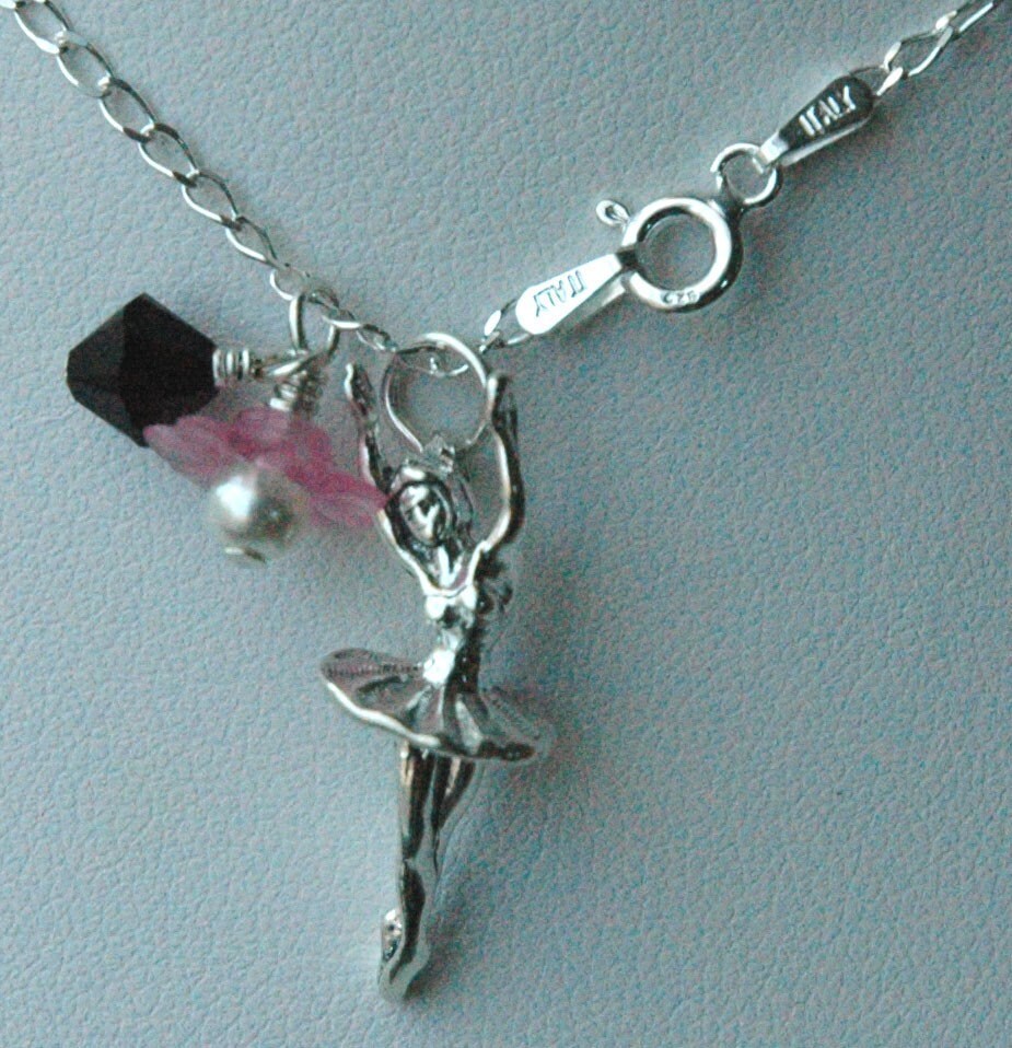 sterling Silber Prima Ballerina Ballett Halskette, Recital Geschenke Tänzerin Tanz Schmuck, Schmuck von ymcjewelry