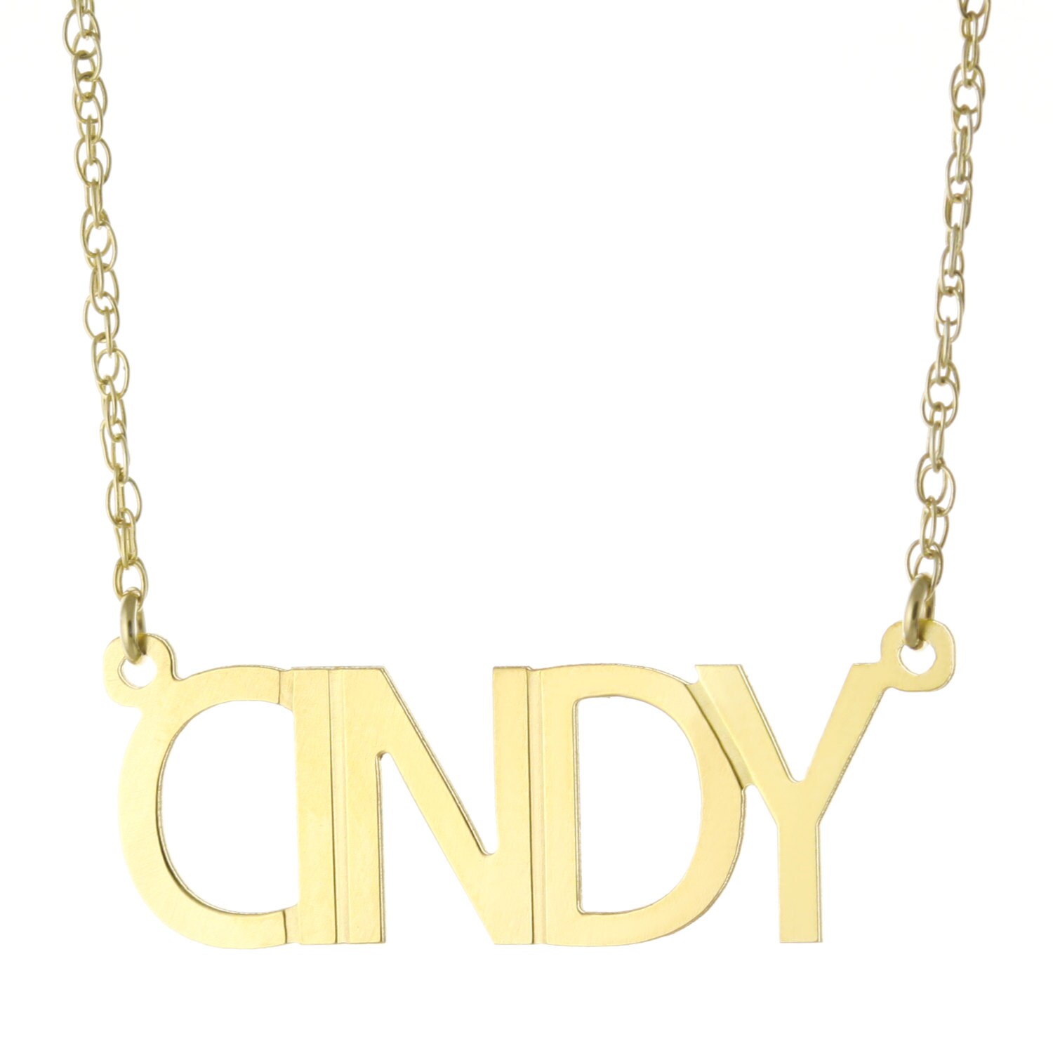 14 K Gelb Gold Plattierte 925 Sterlingsilber Personalisiert Jeder Name Plate Anhänger Halskette - Typenschild von ymcjewelrycom