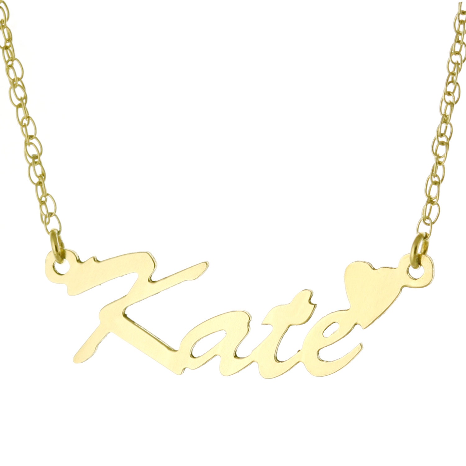 14K Gelb Gold Plattierte 925 Sterling Silber Individuell Maßgeschneiderte Jede Typenschild Anhänger Halskette Mit Herz von ymcjewelrycom