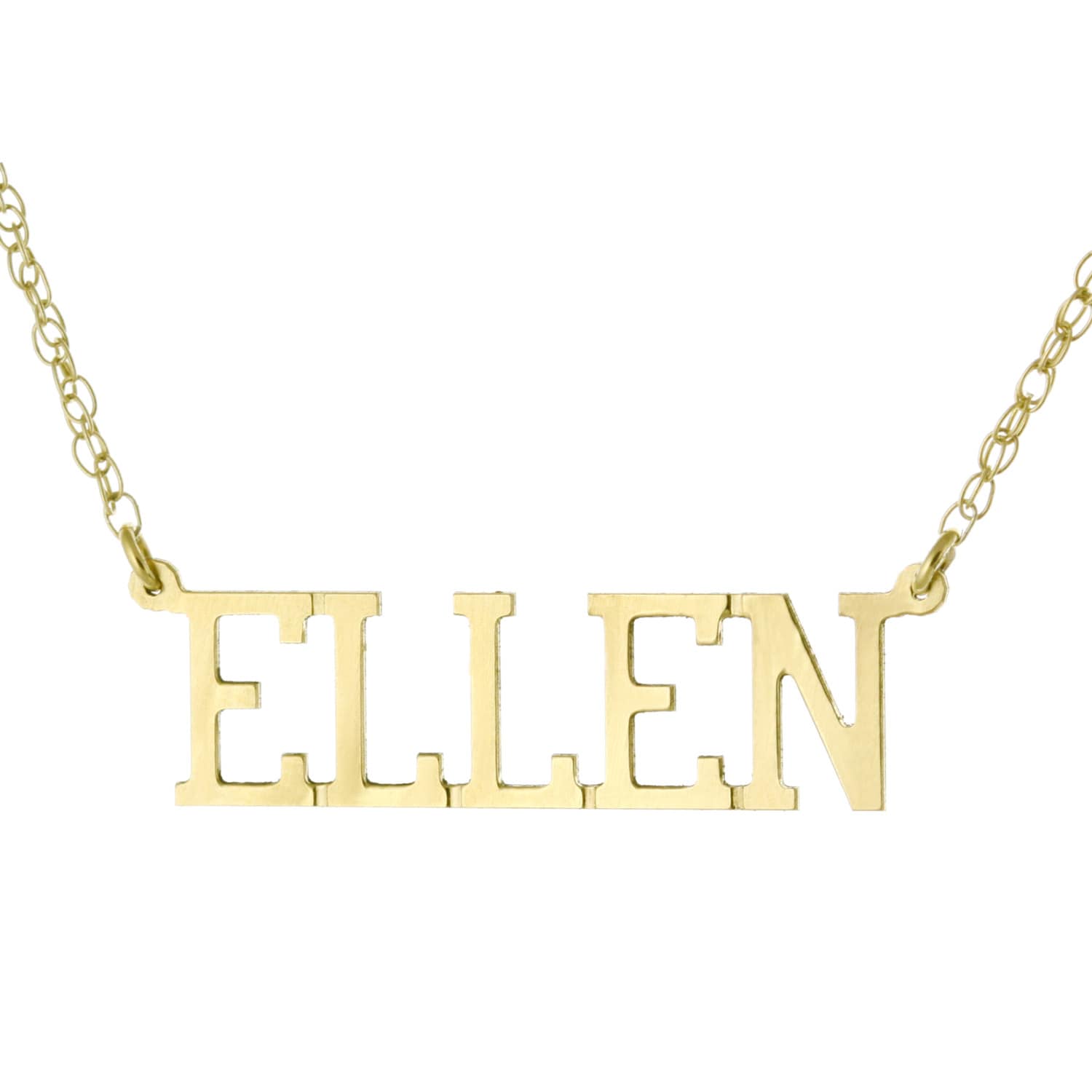 14K Gelbgold Mit Radiator 925 Sterling Silber, Personalisierte Sonderanfertigungen Jeder Typenschild Anhänger Halskette - Ellen Stil von ymcjewelrycom