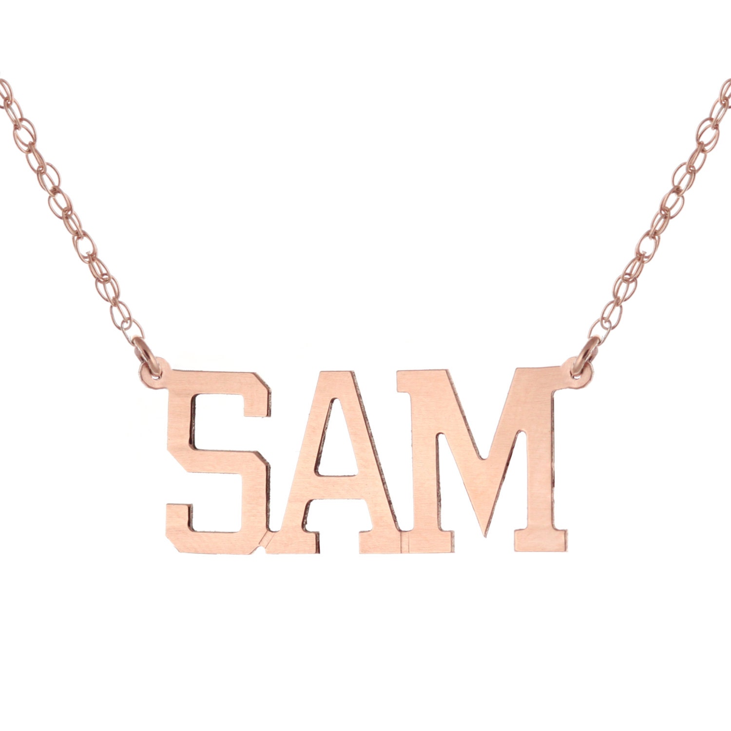 14K Rose Gold Plattiert 925 Sterling Silber, Personalisierte Sonderanfertigungen Jeder Typenschild Anhänger Halskette von ymcjewelrycom