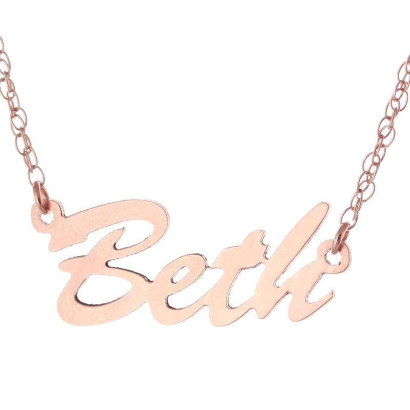 14K Rose Gold Plattiert 925 Sterling Silber, Personalisierte Sonderanfertigungen Schreibschrift Im Typenschild Anhänger Halskette 14K Rose Gold Plattiert 925 Sterling Silber, Personalisierte Sonderanfertigungen Schreibschrift Im Typenschild Anhänger Halskette von ymcjewelrycom