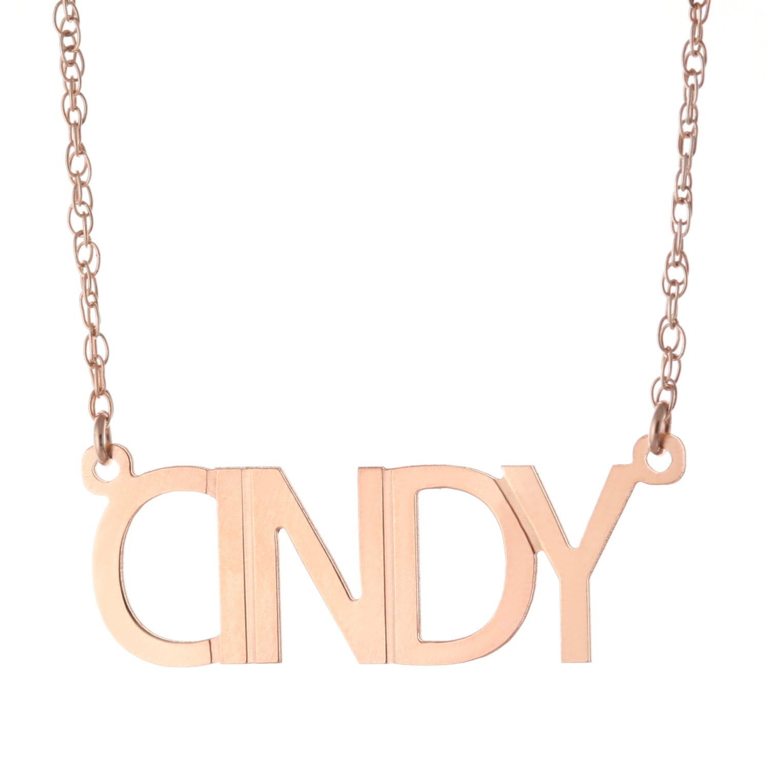 14K Rose Gold Plattierte 925Er Sterlingsilber Jeden Personalisiert Name Plate Anhänger Halskette - Typenschild von ymcjewelrycom