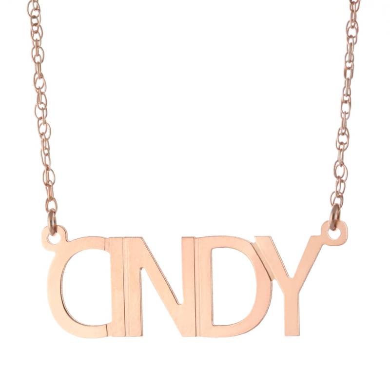 14K Rose Gold Plattierte 925Er Sterlingsilber Jeden Personalisiert Name Plate Anhänger Halskette - Typenschild 14K Rose Gold Plattierte 925Er Sterlingsilber Jeden Personalisiert Name Plate Anhänger Halskette - Typenschild von ymcjewelrycom