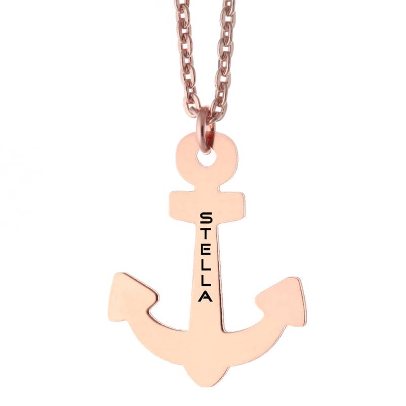 14K Stieg Gold Plattierte 925 Sterling Silber Individuell Graviert, Jeder Name Anker Halskette - Eingefärbten Schmuck Feder Und Tinte Schriftsteller 14K Stieg Gold Plattierte 925 Sterling Silber Individuell Graviert, Jeder Name Anker Halskette - Eingefärbten Schmuck Feder Und Tinte Schriftsteller von ymcjewelrycom