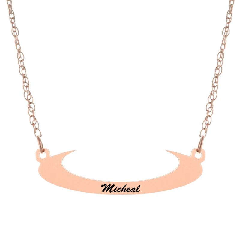 14K Stieg Gold Plattierte 925 Sterling Silber Individuell Graviert, Namen Moon Halskette - Eingefärbten Schmuck Feder Und Tinte Schriftsteller von ymcjewelrycom