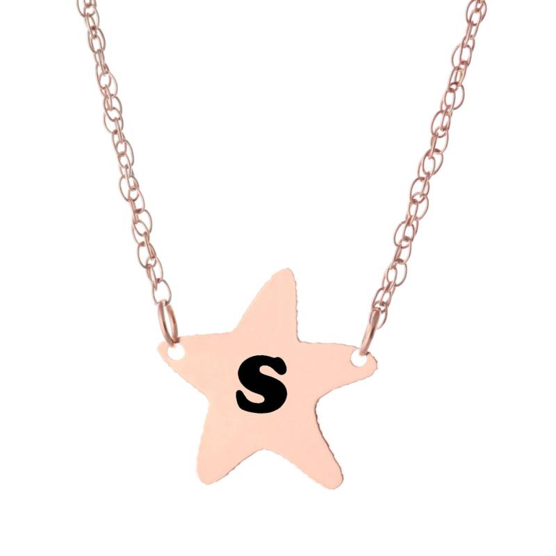 14K Stieg Gold Plattierte 925 Sterling Silber Individuell Graviert 1 Initia Star Halskette - Eingefärbten Schmuck Feder Und Tinte-Schriftsteller-Star 14K Stieg Gold Plattierte 925 Sterling Silber Individuell Graviert 1 Initia Star Halskette - Eingefärbten Schmuck Feder Und Tinte-Schriftsteller-Star von ymcjewelrycom