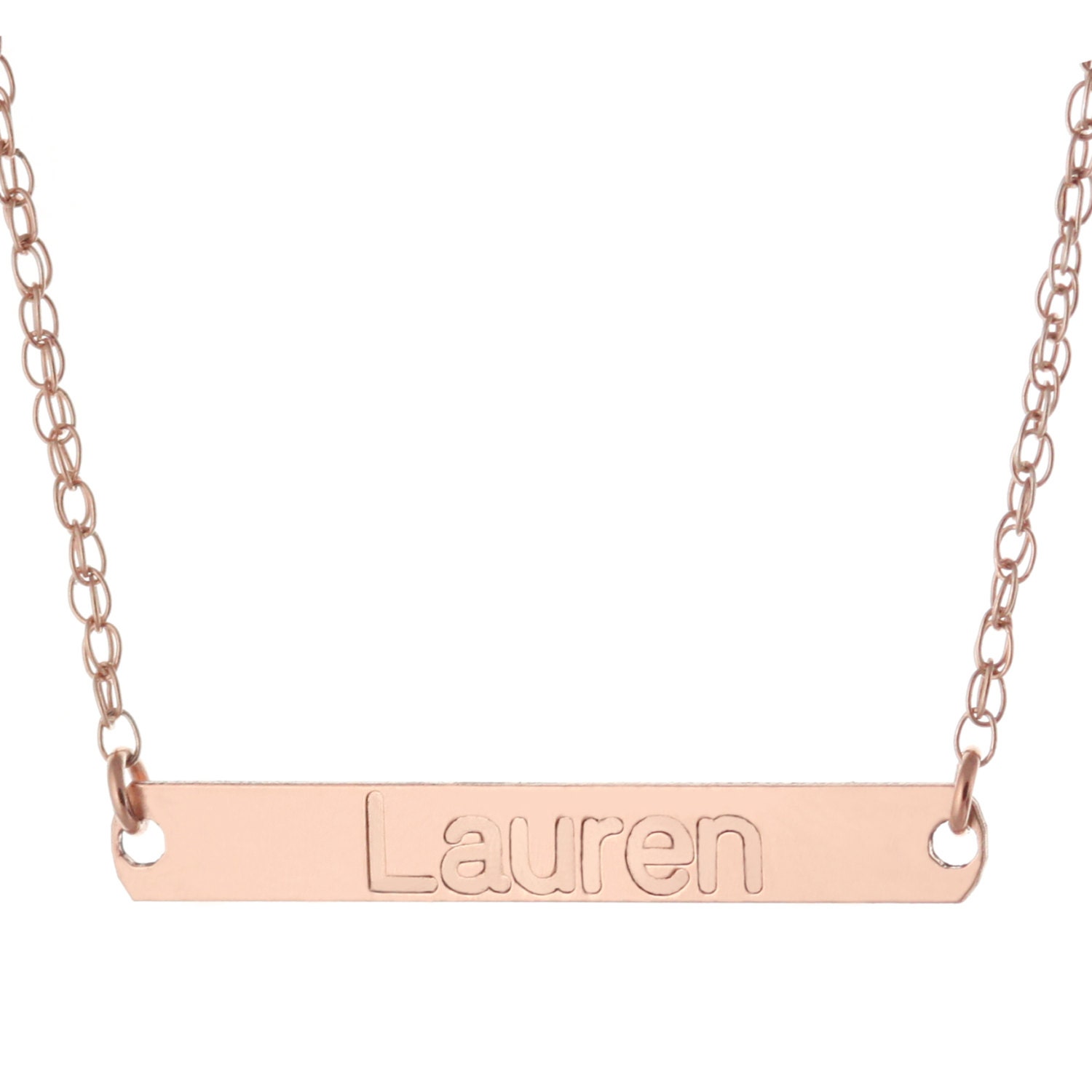 14K Stieg Gold Plattierte 925 Sterling Silber Individuell Graviert Jeder Name 1, 25" Long Small Bar Anhänger von ymcjewelrycom