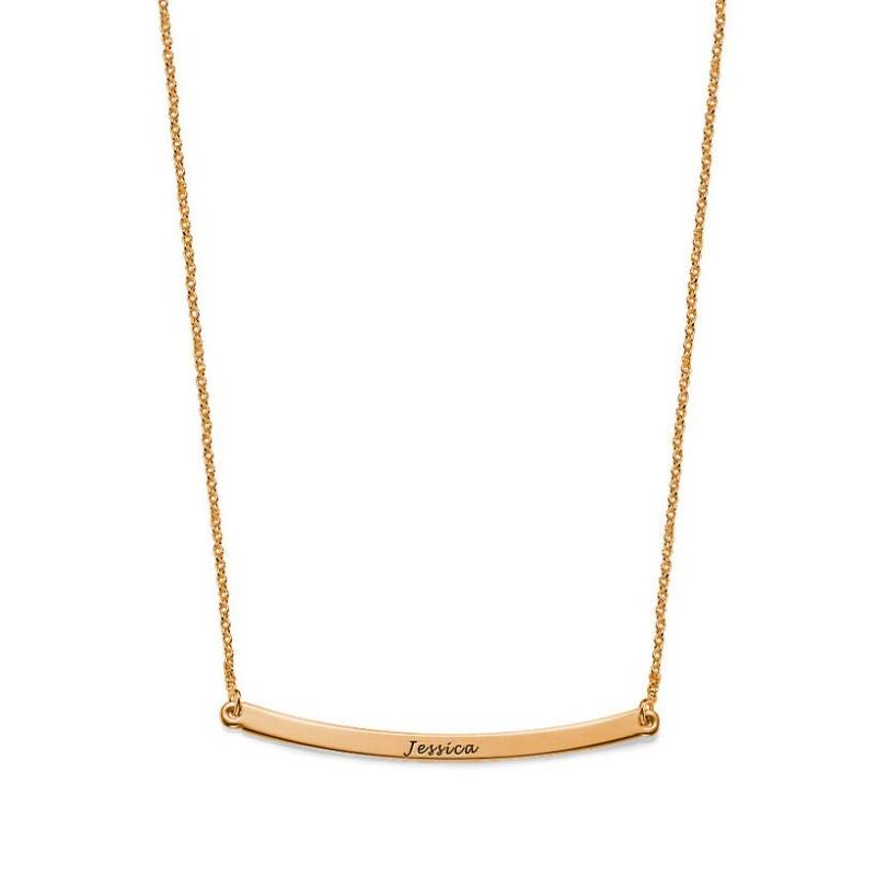 14K Stieg Gold Über 925 Sterling Silber Individuell Graviert Alle Namen 2" Bar Halskette - Typenschild Gravur 14K Stieg Gold Über 925 Sterling Silber Individuell Graviert Alle Namen 2" Bar Halskette - Typenschild Gravur von ymcjewelrycom