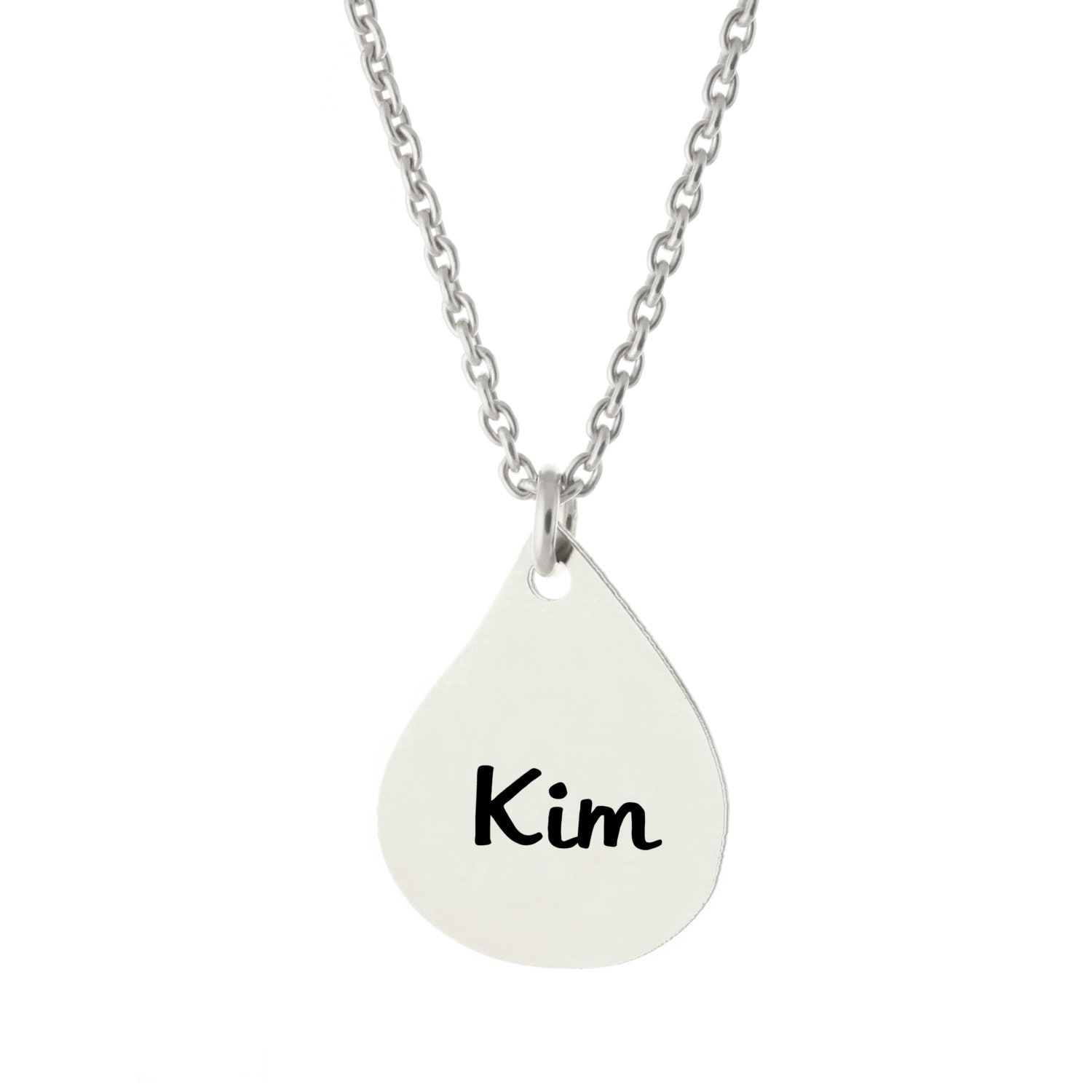 14K Weissgold 925 Sterling Silber, Personalisierte Radiator Eingraviert, Jeder Name Drop Necklace - Eingefärbten Schmuck Feder Und Tinte von ymcjewelrycom