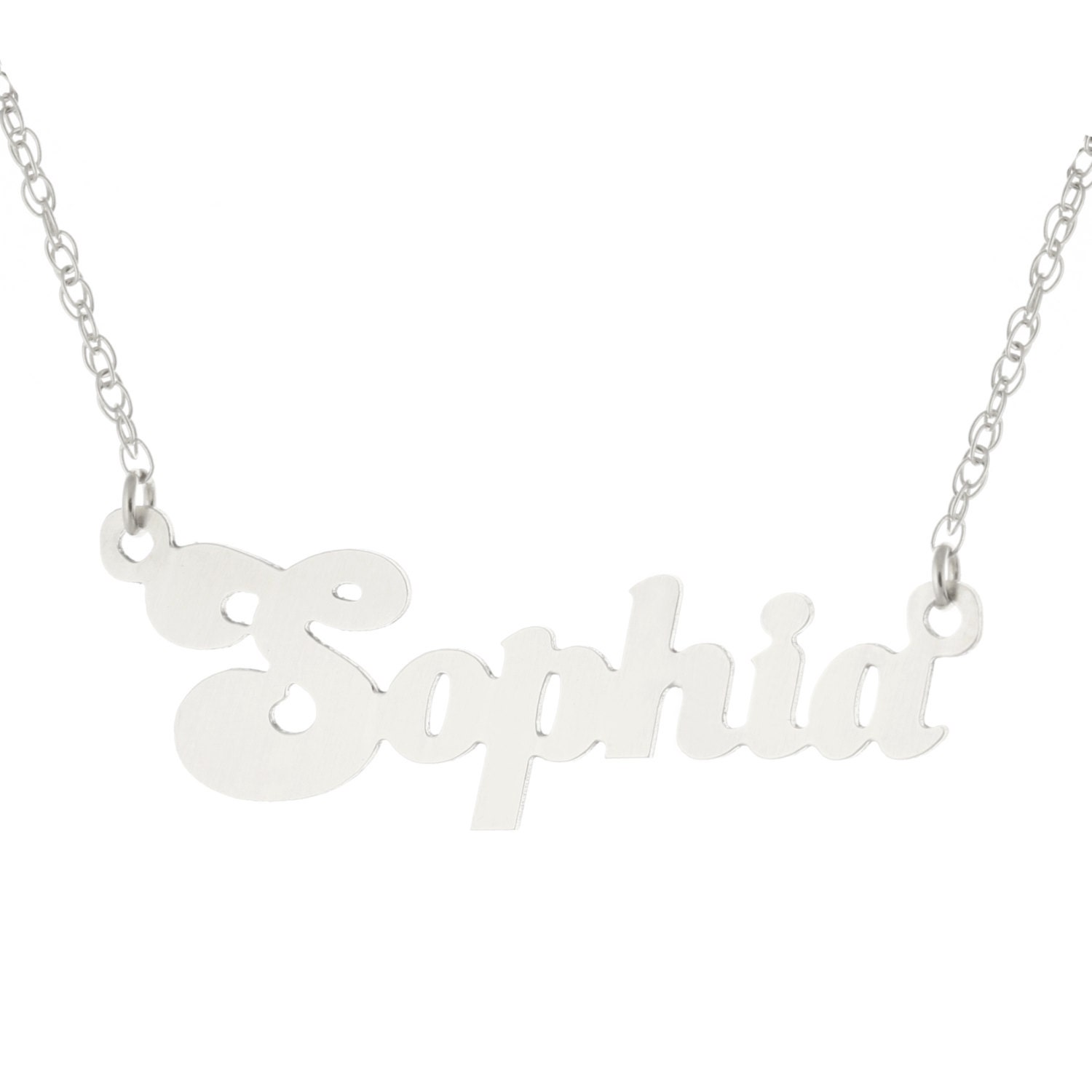 14K Weissgold Plattiert 925 Sterling Silber, Personalisierte Sonderanfertigungen Jeder Typenschild Anhänger Halskette von ymcjewelrycom