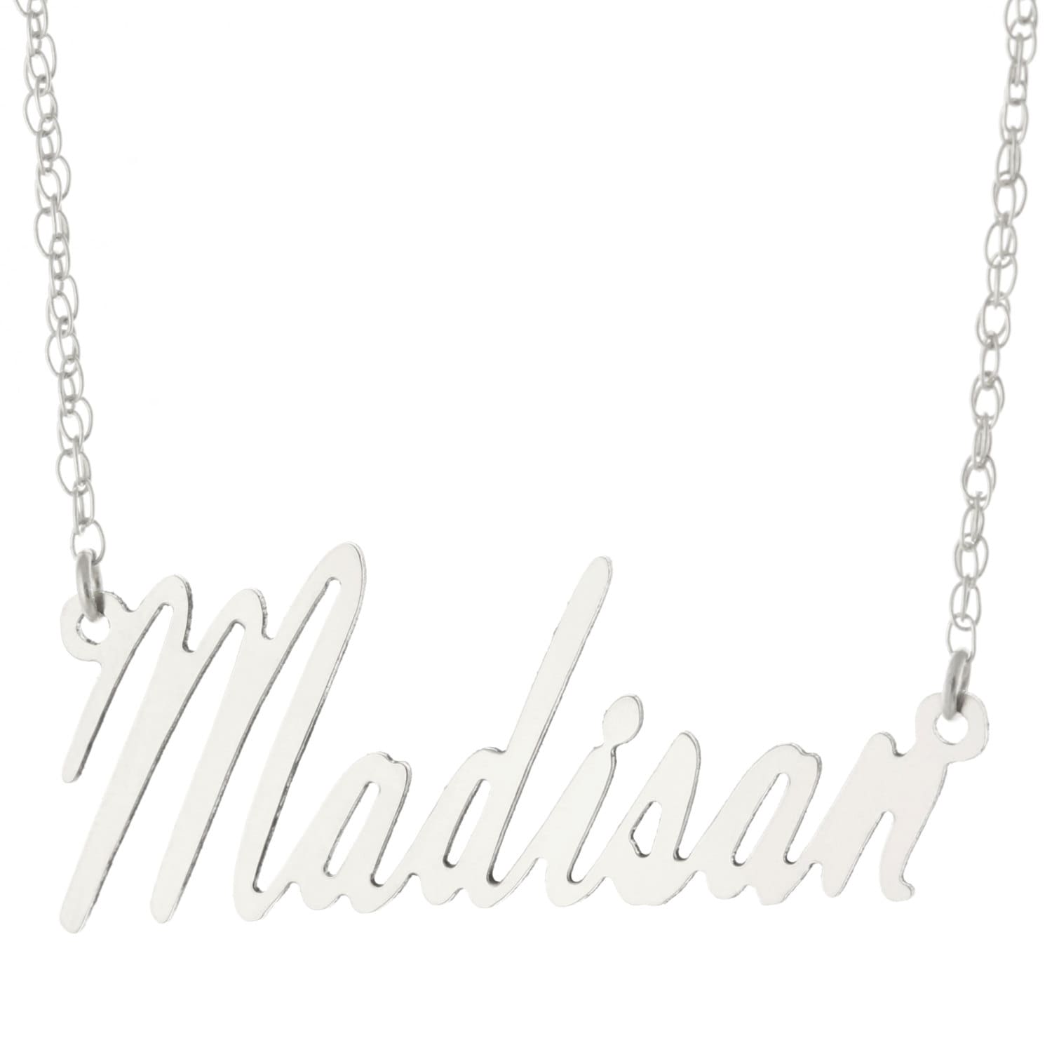 14K Weissgold Plattiert 925 Sterling Silber, Personalisierte Sonderanfertigungen Jeder Typenschild Anhänger Halskette von ymcjewelrycom